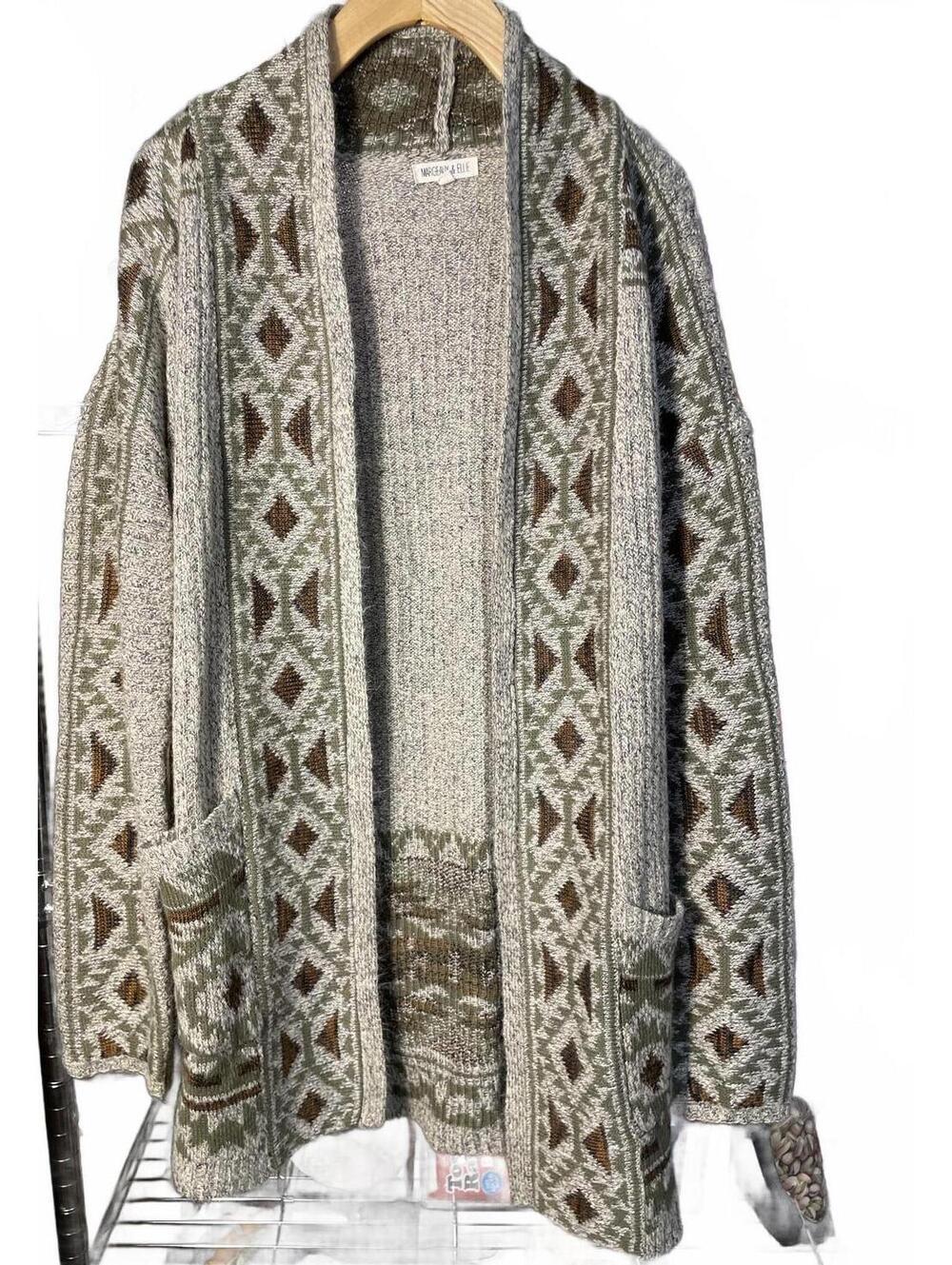 Margeaux & Ellie Cardigan Sweater Women's Large Knit Indie